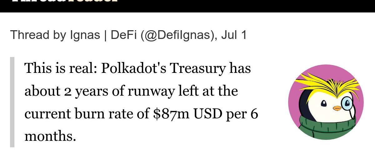 Polkadot a dépensé 87 millions de dollars US au premier semestre 2024