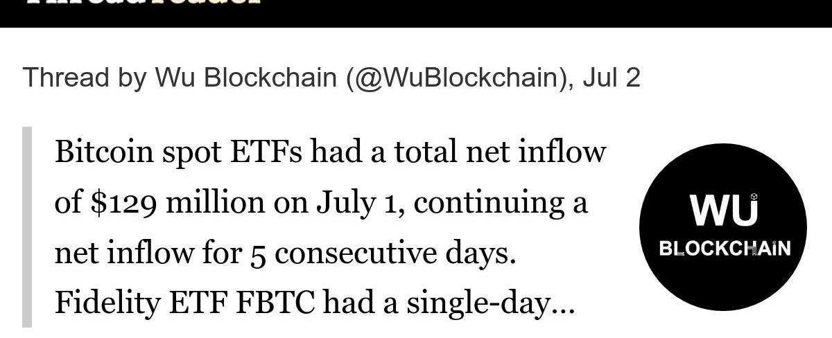 Les entrées nettes de Bitcoin se poursuivent pour le 5ème jour consécutif