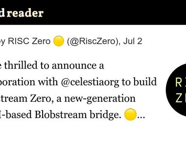 Blobstream Zero - un pont Blobstream basé sur ZKVM de nouvelle génération
